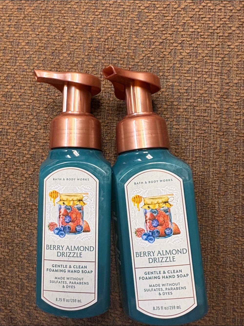 Bath and body foaming soap set in berry almond drizzle